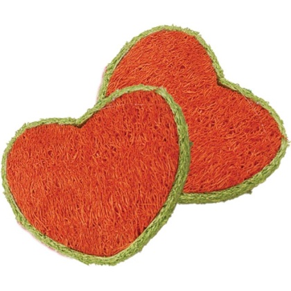 AE Cage Company Nibbles Hearts Loofah Chew Toys