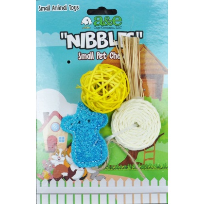 AE Cage Company Nibbles Lollipop and Assorted Loofah Chew Toys